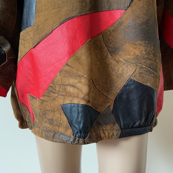 VINTAGE | Leather patchwork top - Picture 10 of 12